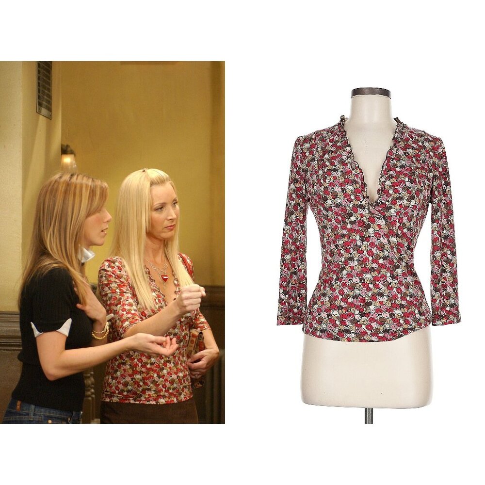 ASO PHOEBE BUFFAY FRIENDS Bubblegum Wrap Top RARE VINTAGE